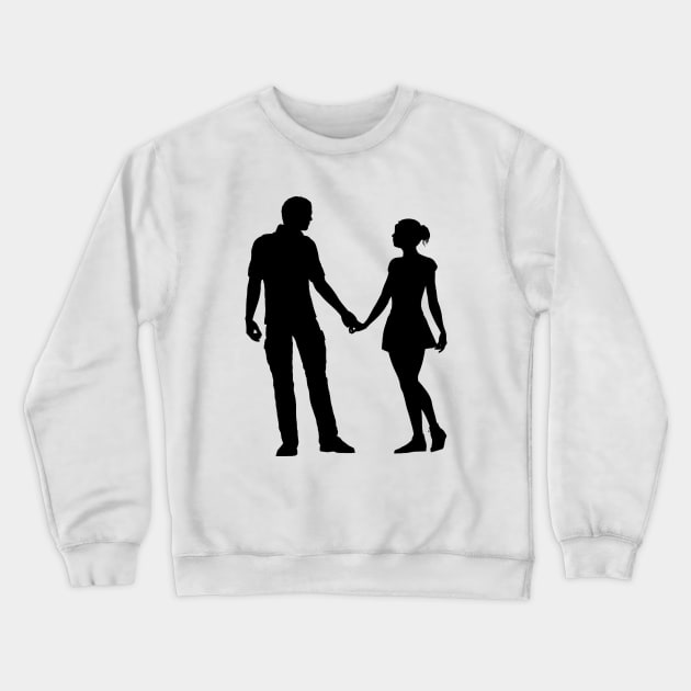 Eternal Embrace - Romantic Silhouette Couple Crewneck Sweatshirt by Pieartscreation